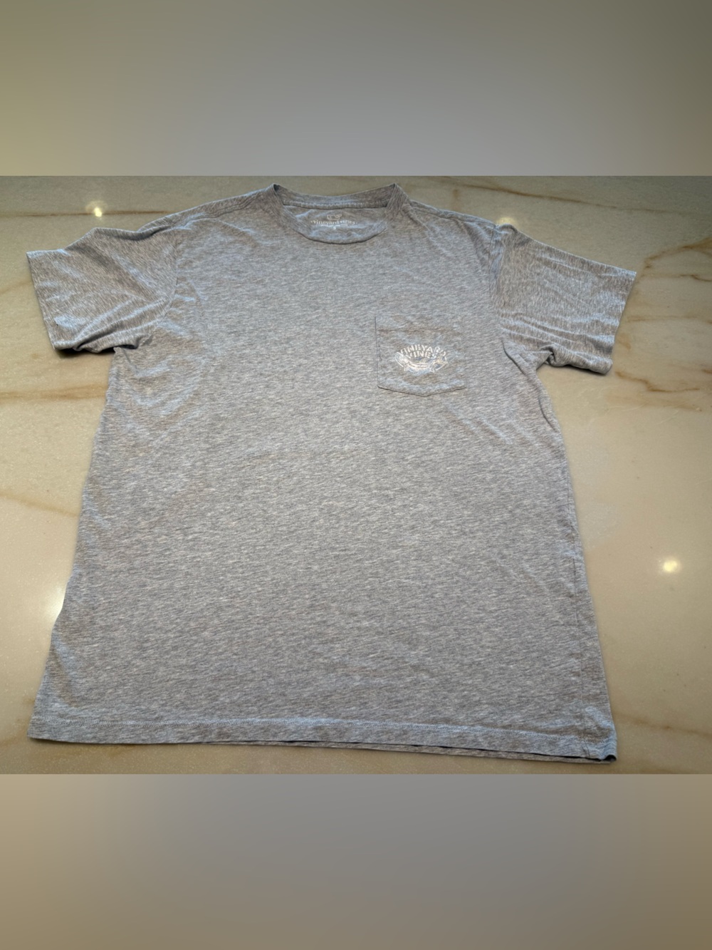 Vineyard Vines Heather Gray Pocket Tee